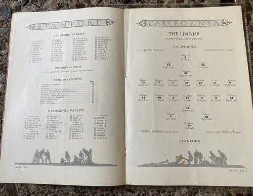 RARE 1926 CAL VS STANFORD “BIG GAME” FOOTBALL PROGRAM - Picture 12 of 18