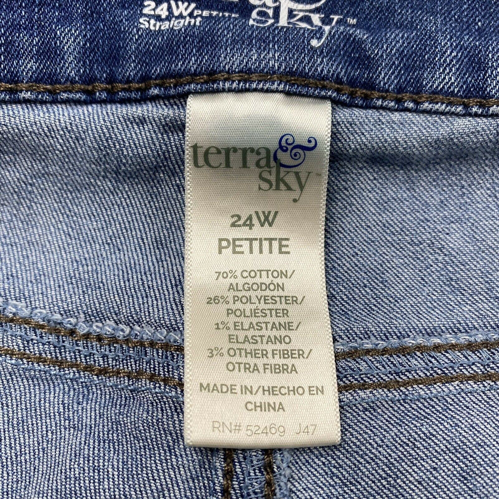 Terra & Sky Womens Jeans sz 24W Petite Medium Was… - image 15