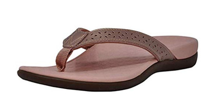 Vionic Tide Perf Toe-Post Flip Flops with Concealed Orthotic Rose Gold - NEW | eBay