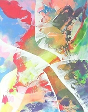 ORIGINAL Hand-painted canvas  Steven Graff "Land Escape" 20x16 stretched cotton