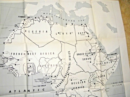 ENORME MAPA ILUSTRADO ITALIA COLONIAS EUROPEAS ITALIANAS EN INDUSTRIAS ÁFRICA 1951 - Imagen 2 de 12