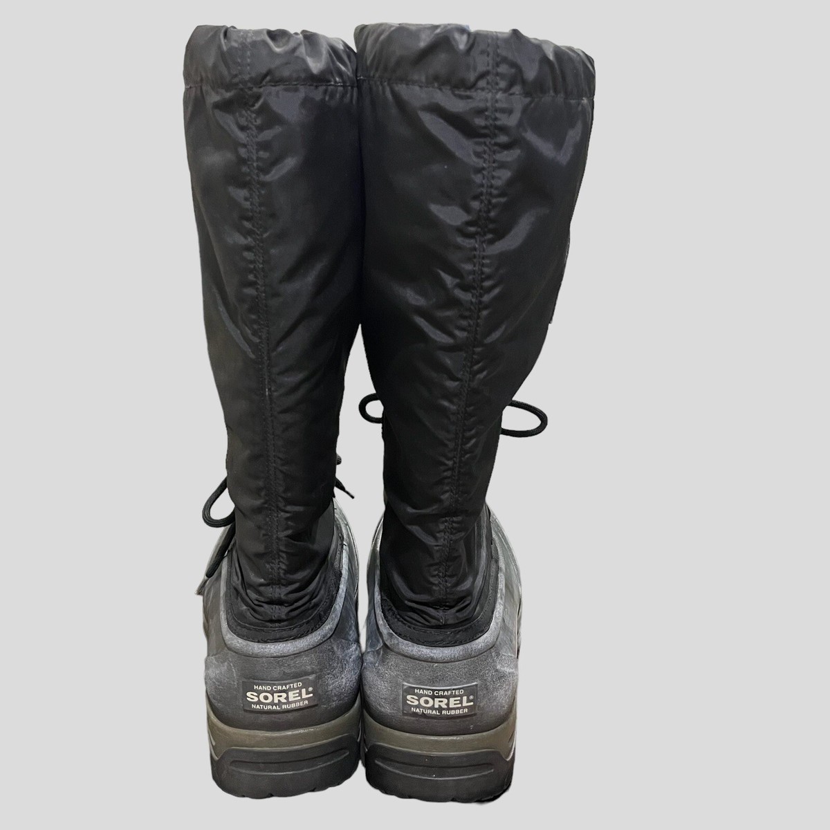 Sorel Vintage 80s 90s Snowlion Waterproof Felt Lined Black Winter Snow Boots SOREL SNOWLION Black Nylon Rubber Insulated Snow BOOTS  main image 3