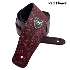 Adjustable Guitar Strap Embossed Leather Acoustic Electric Bass Guitar Strap USA