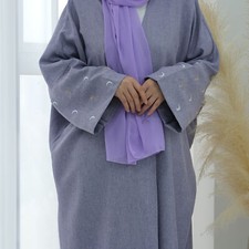 Hijab Dubai Women Open Long Dress Modest Kimono Abaya Muslim Robe Islamic Gown