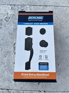 Addison Single Cylinder Handleset And Georgian Knob, Aged Bronze (F60 ADD 716 GEO), Handlesets - Canada