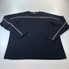 Ralph Lauren Polo Jeans Sweater Mens 2XL XXL Black Crew Neck Cotton Knit Y2K