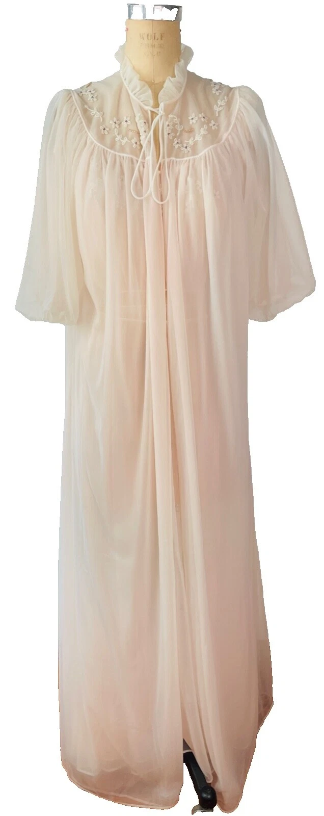 雪纺原装 1940s 复古睡衣和长袍女