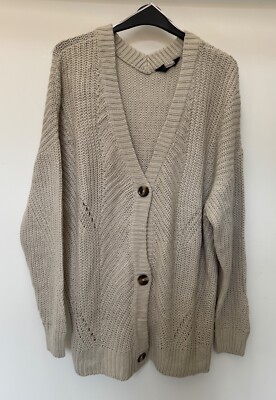 Damen Neu Ex Yours Übergröße Strickjacke Größe 16 18 20 22-24