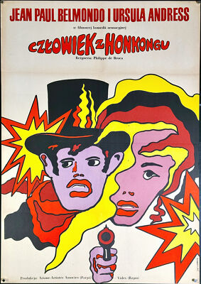 Vintage original polnisches Poster bis zu seinen Ohren (1969) selten