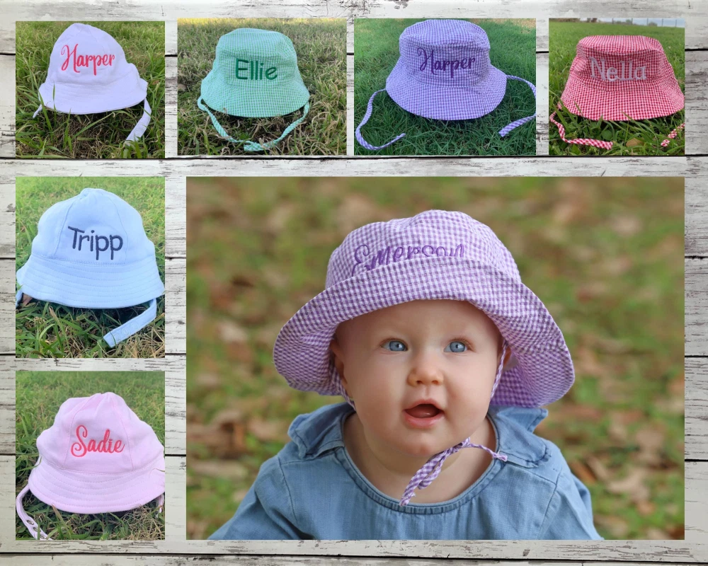 PERSONALIZED MONOGRAM Custom Baby Toddler Infant Sun Beach Summer Bucket Hat