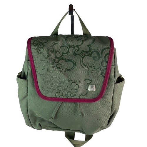 Haiku Red Backpack Canvas Embroidered Adjustable Satin 