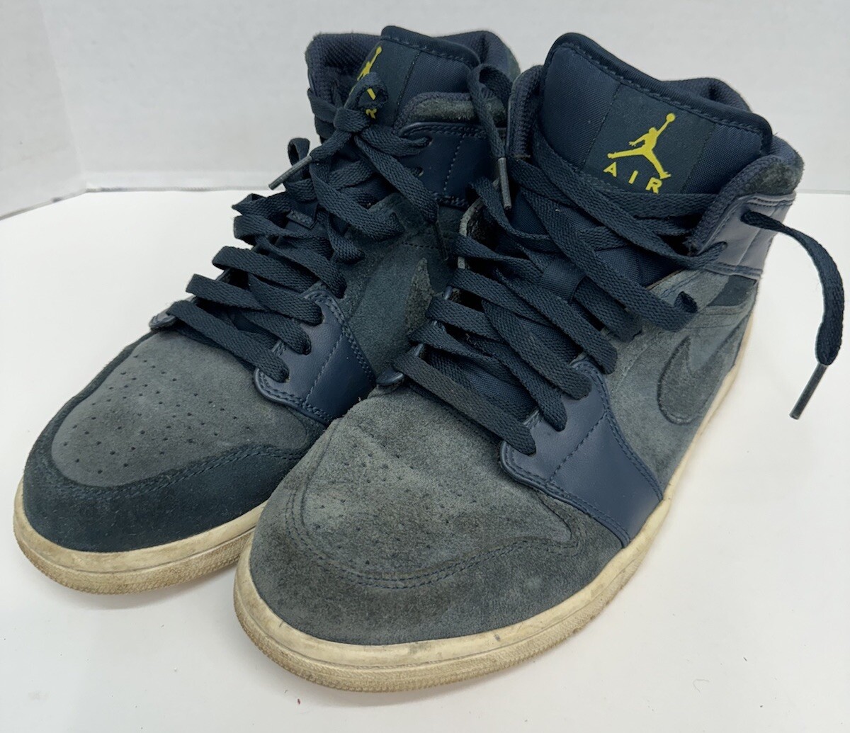 SAOLA Nike Air Jordan 1 Retro Mid Armory Navy Electrolime Jumpman 554724 421 Uomo 9 5