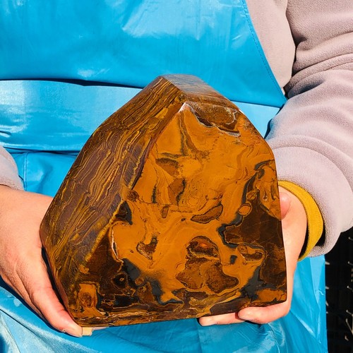 9,92 libbre occhio di tigre naturale pietra grezza grezza esemplare roccia Madagascar smalto 110 - Foto 17 di 18