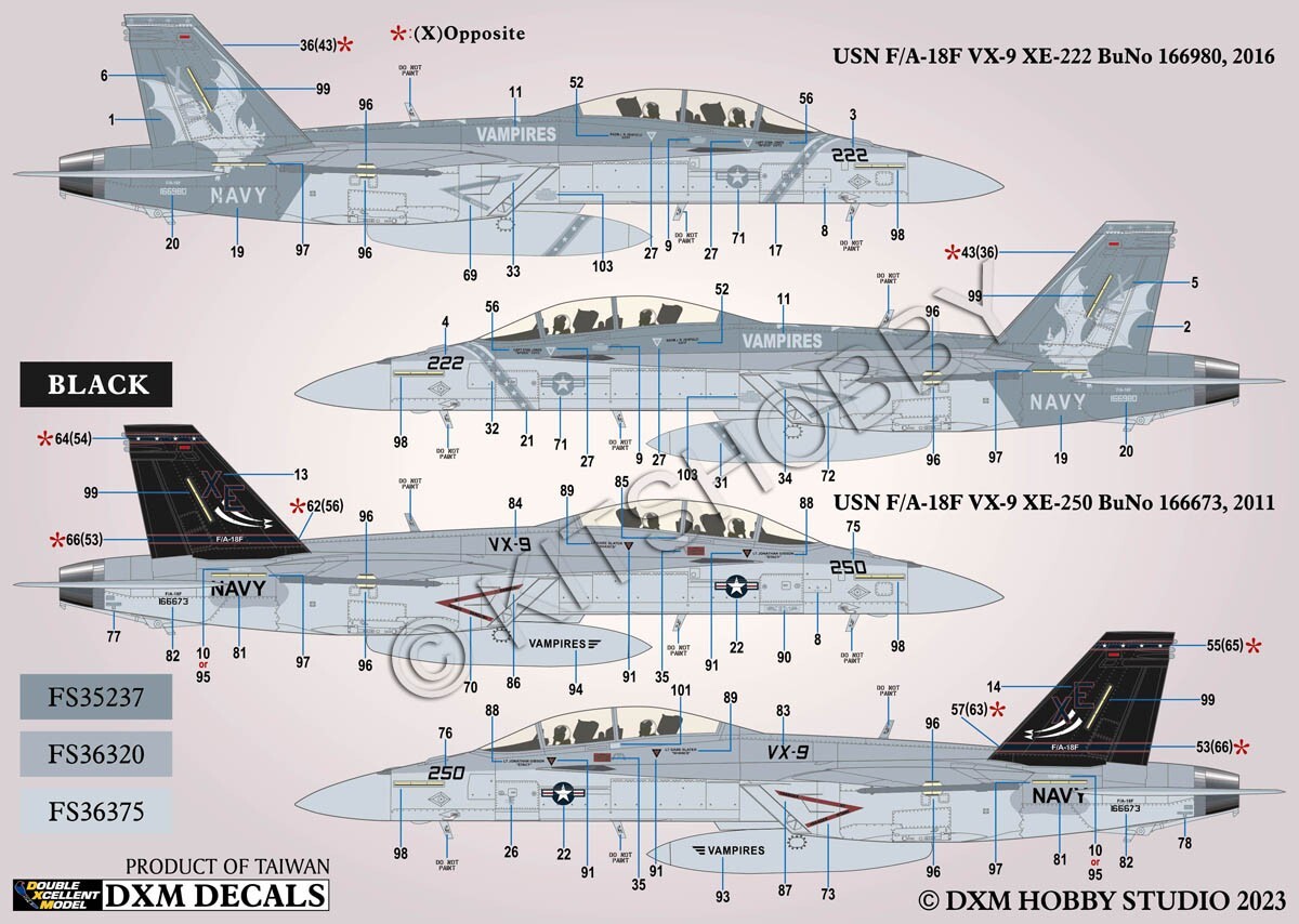 DXM decal 1/32 USN F/A-18F Super Hornet VX-9 Vampires | eBay