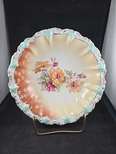 S & T RS GERMANY Red Mark porcelain Serving Decorative Cabinet Bowl Floral 10.5"