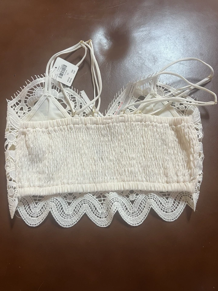 NUEVO Por Anthropologie Mujer Bralette Ojales Floral Marfil #1847 Foto 2 de 4