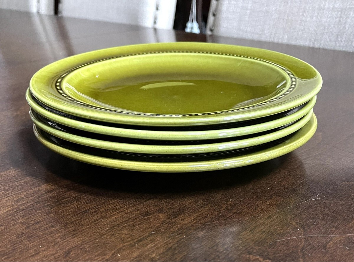 Set Of 4-Hoganas Keramik Swedish Design Apple Green 8.5” Plates | eBay
