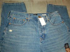 NEW J CREW 30 x 26 jeans blue HIGH RISE STRAIGHT FIT PREMIUM BUTTON FLY women's