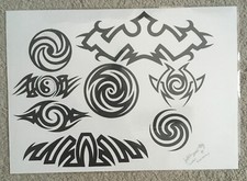 Tattoo Flash Single Sheet Print by Lovell "Twisted Expressions", Peace 11" X 14  