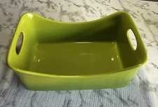 Rachael Ray Stoneware 4qt Baking Roasting Pan 8.5" x 13" Lime Green Ceramic  