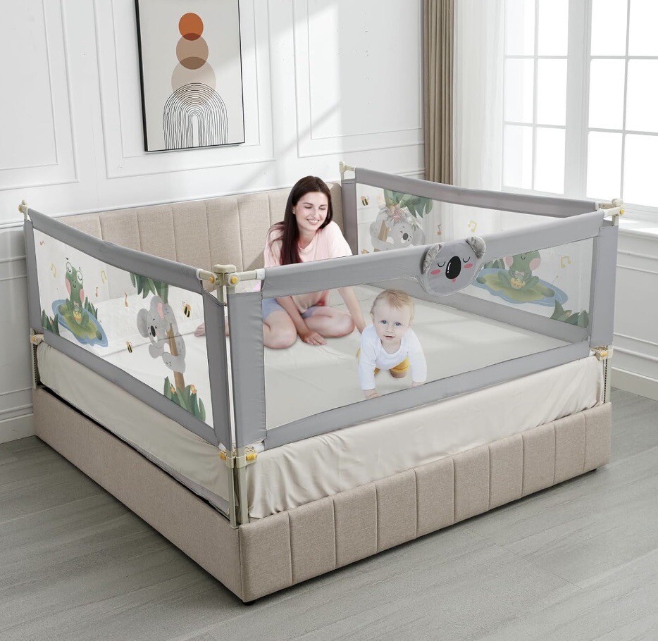Baby 3 piece bed rail guard for Kids - Adjustable