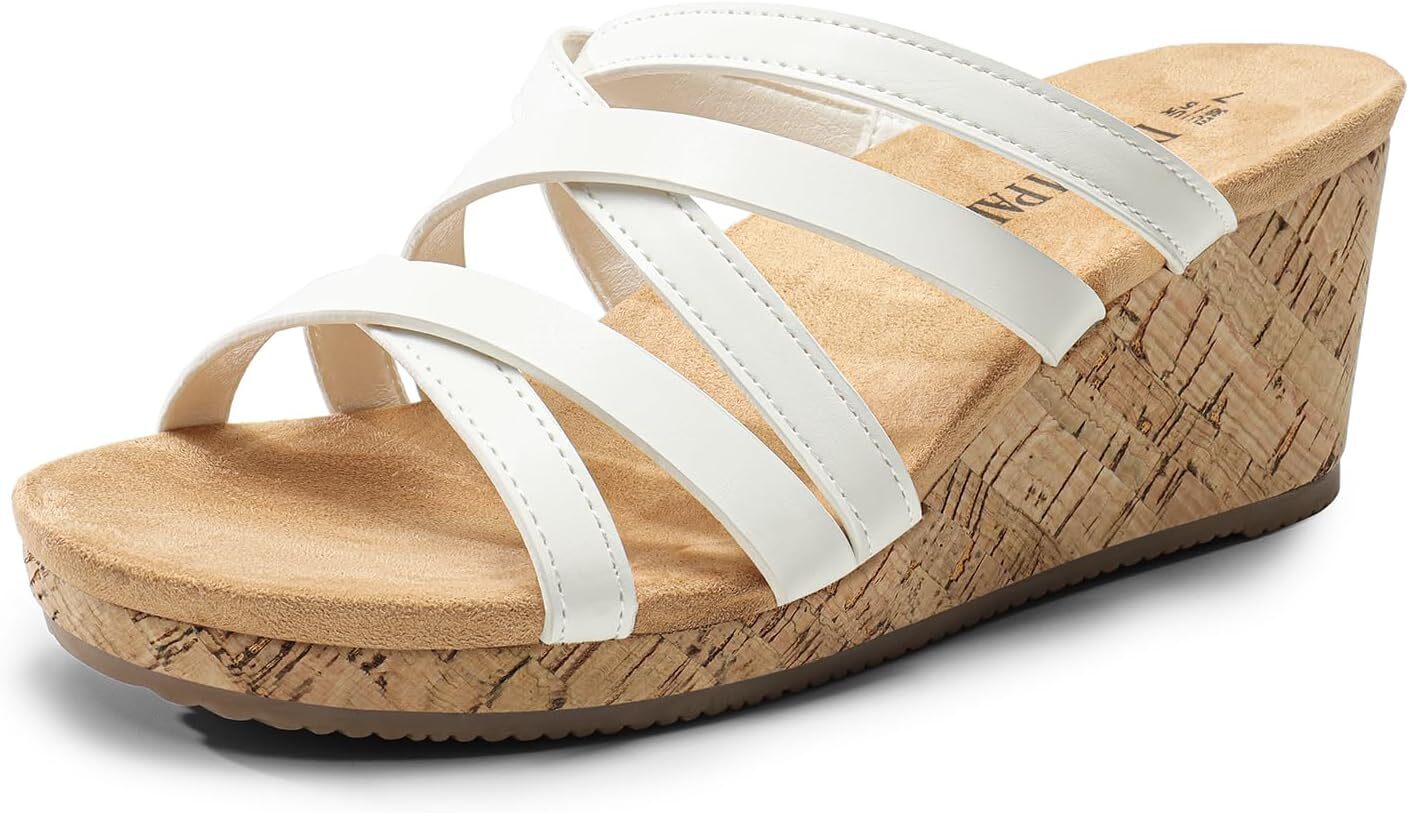 Dream Pairs Women’s Comfort Cork Wedge Sandals for Casual Summer Style