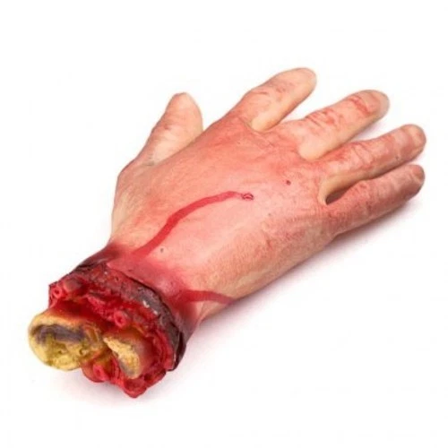 THE RUBBER PLANTATION TM HALLOWEEN Prop Realistic Hands Terror Bloody Fake Body Parts Severed Arm Hand UK