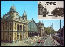 VTG. POSTCARD NYUGATI PÁLYAUDVAR VIEW OF BUDAPEST ARCHITECTURAL LANDMARK UNUSED
