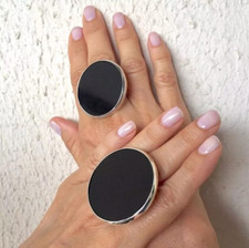 Awesome Black Onyx Gemstone 925 Sterling Silver Handmade Statement Ring SA-32
