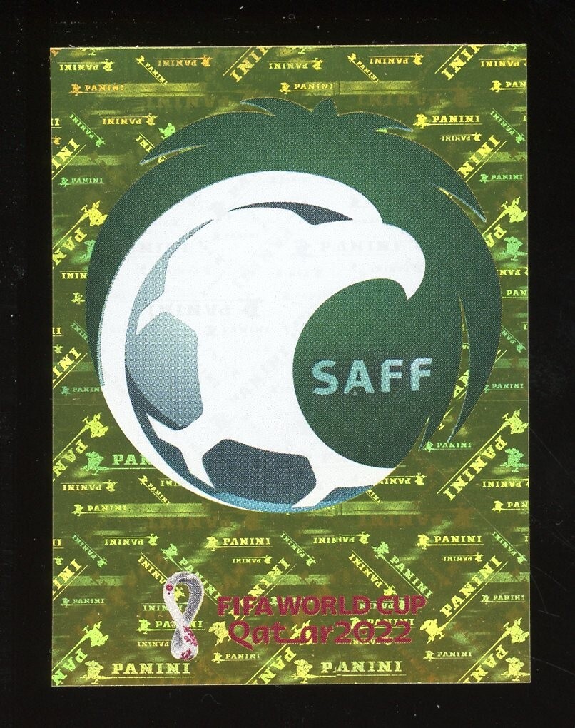 2022 Fifa World Cup Panini Sticker Qatar TEAM LOGO Badge gold FOIL Saudi Arabia