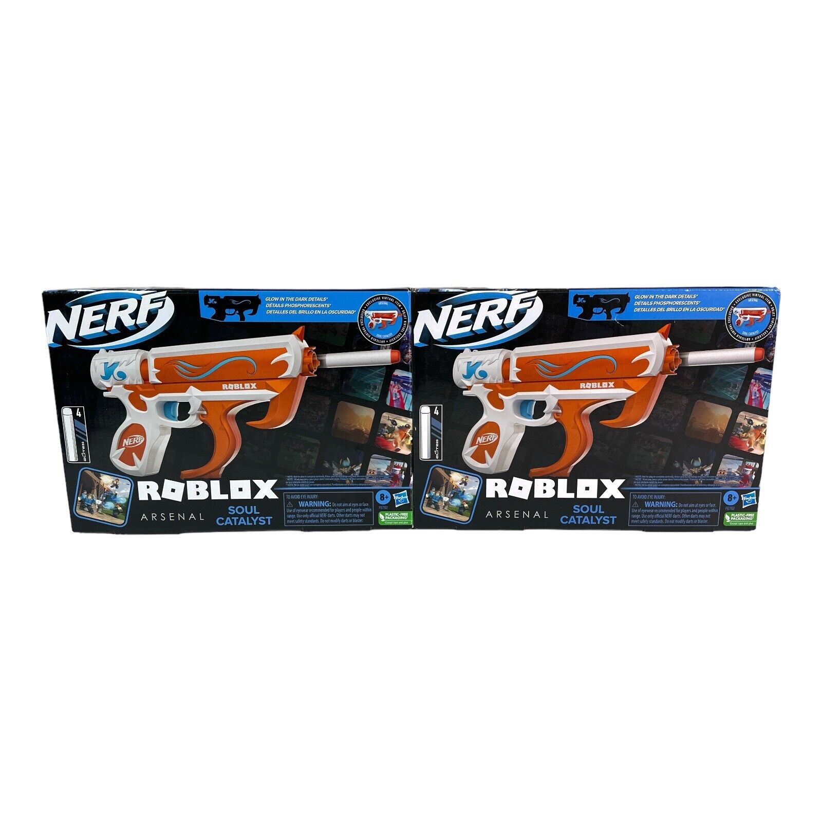 Nerf Roblox Arsenal Soul Catalyst Glow-in-the-Dark Dart Blaster GUN W/VIRTU  CODE