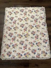 Vintage NO JO Baby Blanket Multicolor, Made In California 50”x 42” Raggedy Ann