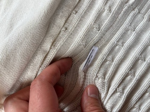 Ralph Lauren Black Label White Ivory Cable Knit Cotton/Cashmere Sweater M - Picture 16 of 19