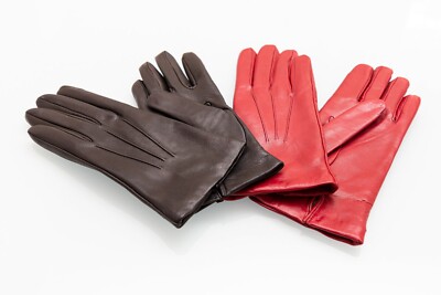 Emporium Leather Guanti Donna In Pelle Morbida - Fodera In Pelliccia Sintetica, Colore Rosso - 3