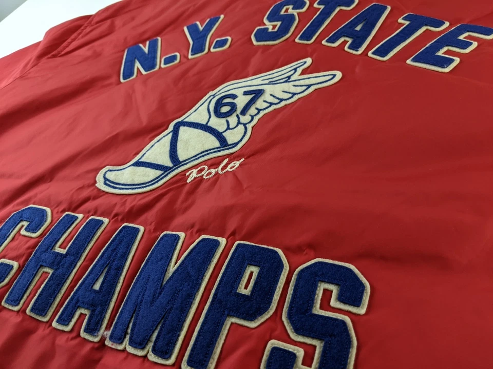 NEW Polo Ralph Lauren NY State Champs Coach Snap Jacket Men 2XB Big P Wing Z3 - Image 4 of 4