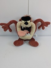 Vintage 1998 Looney Tunes Taz Tasmanian Devil Plush Animal Play By Play Working