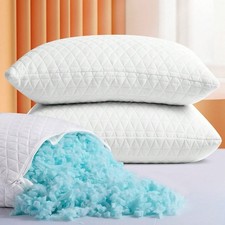 2 Pack Queen Memory Foam Pillows Cooling Adjustable Washable Cover