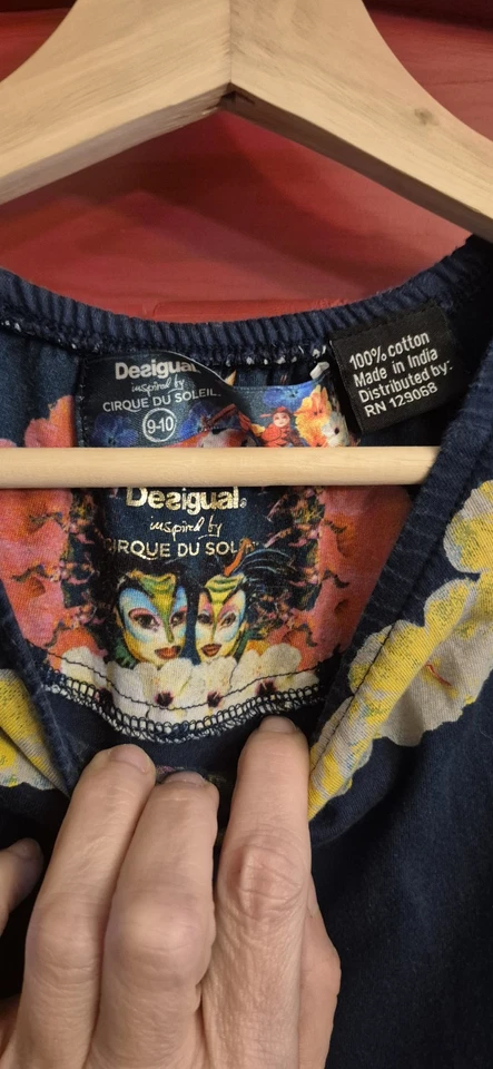 Desigual Girls 9-10 Cirque Du Soleil Dress Bright Face Acrobat Flowers Circus - Image 3 of 4