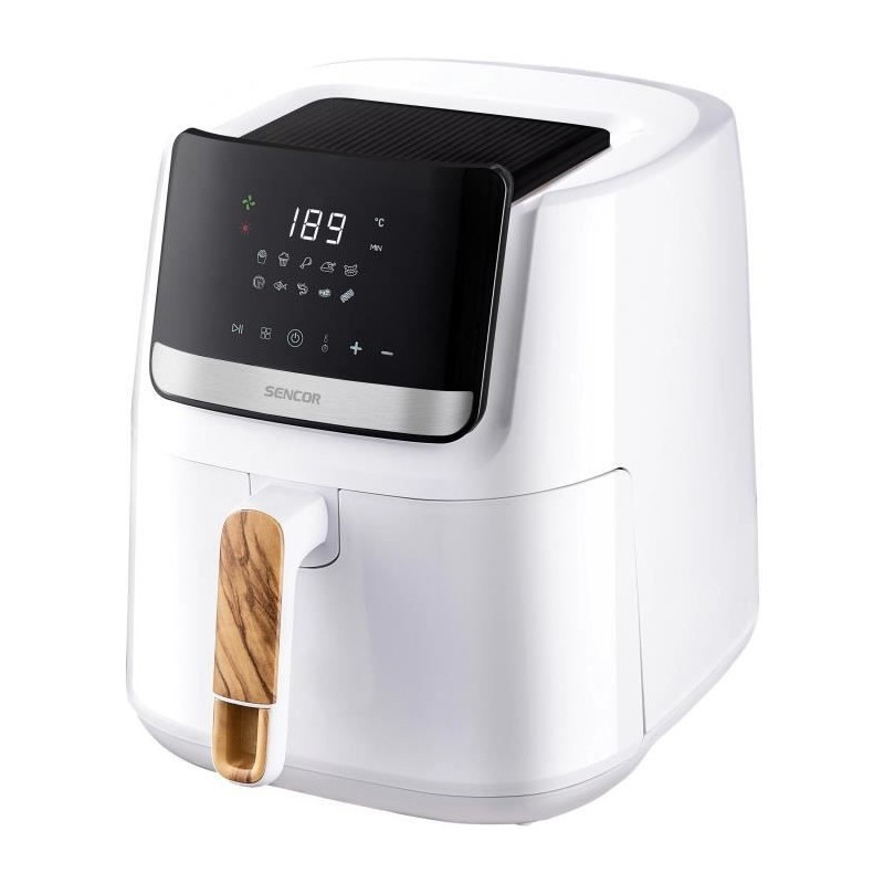 Airfryer SENCOR SFR 6551WH friteuse air chaud grande capacité 6.5 L cuve amovible blanche