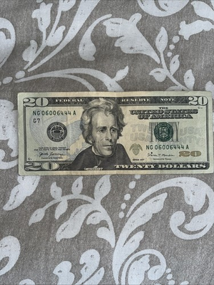 #ad 20 Dollar Bill Serial Number Fancy $60.00