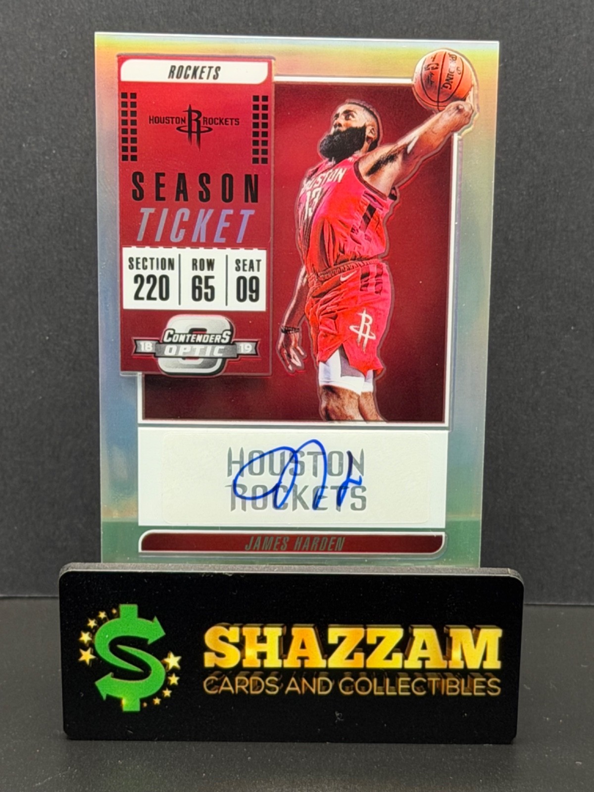 2018 Panini Contenders Optic JAMES HARDEN Silver Prizm Autograph VT-JHD Rockets