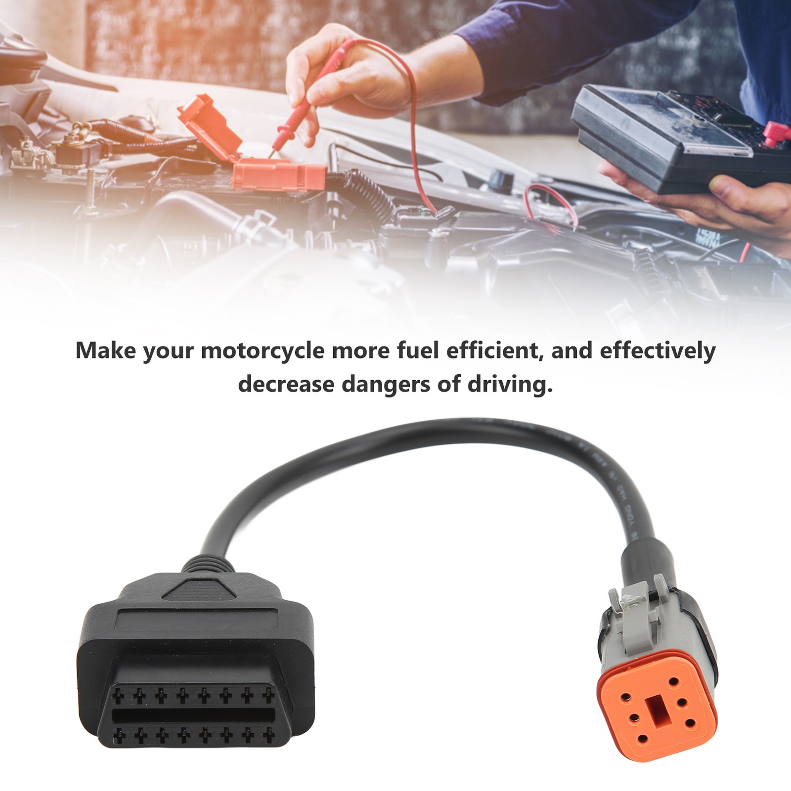 6-pin OBDII Scanner Cable Flexible OBD2 Diagnostic Adapter For Safe