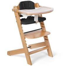 Natural Wooden High Chair for Babies  Toddlers 3-Tier Remove  2 Adjustable ...