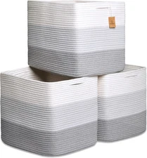 NaturalCozy 13x15x13 Kallax Storage Cubes 15 x 13 x 13 (Kallax), 3-Tone Gray 