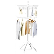 Rotatable and Foldable Clothes Drying Rack, Space Saving Free Standing Laundr...