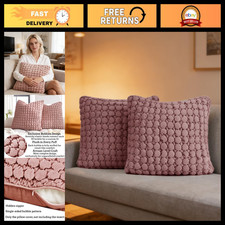 Soft Velvet Throw Pillow Covers 18x18 - Set of 2 Pink Decorative Cushion Cases
