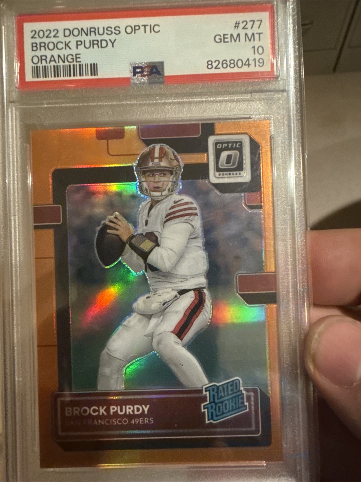2022 Panini Donruss Optic - Rated Rookie Brock Purdy #277 Orange Prizm /199 (RC)