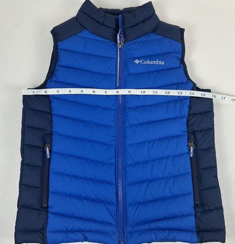 Columbia Puffer Vest Kids Omni Heat Colorblock Blue Jacket Size XS (6/7) - Picture 5 of 6