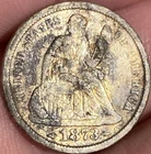 1873-S Seated Liberty Dime Fine Details Environmental Damage