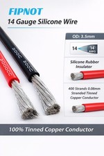 14 AWG Gauge Silicone Wire 80ft Ultra Flexible Automotive 40 FT Each Black Red